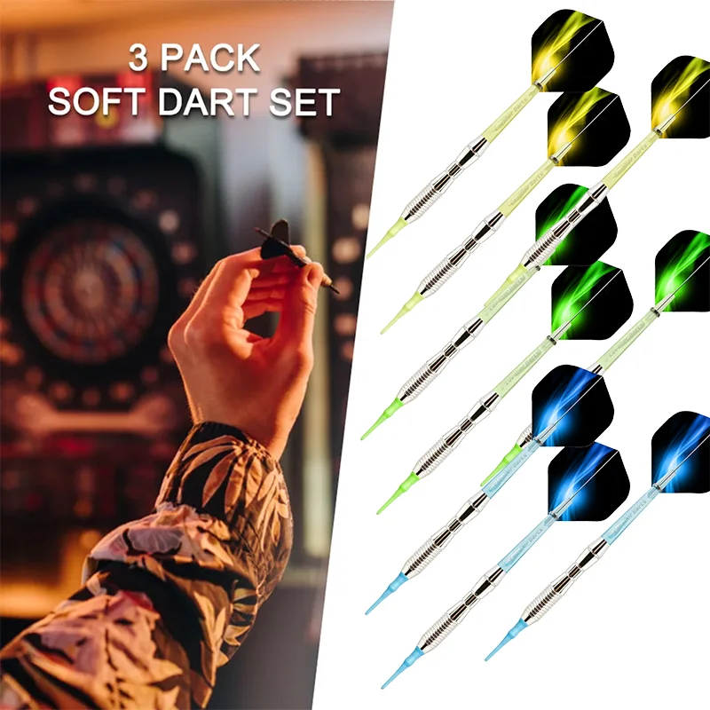 3pcs Soft-tip Darts 17G Iron Darts Beautiful Aurora Flight Safety Darts