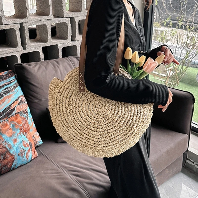 Women Straw Shoulder Bag Shopping Bags Reusable Shopping Bag Casual Outdoor Party Tote Female Bag Handbags