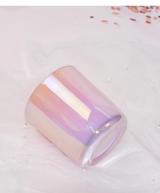 Iridescent White Candle Jar