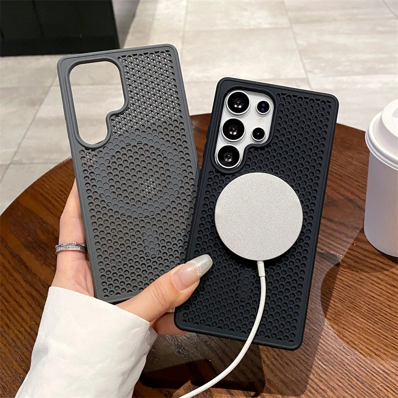 Luxury Heat Dissipation Breathable Magnetic Wireless Charging Phone Case