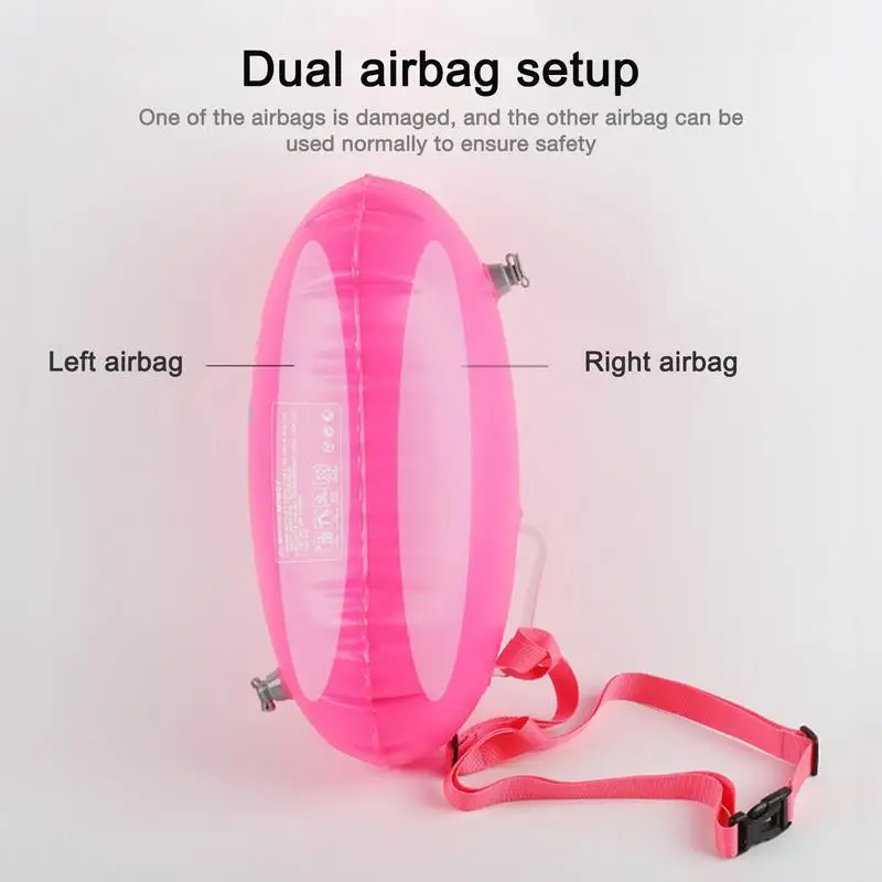 Swimming Buoy Open Water Double Airbog Safety Swim Buoy Tow Float Open Water Swimmers Triathletes Training Equipment