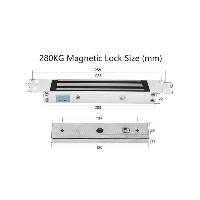 DC12V 280KG Electric Magnetic Lock  Embed Installation 600lbs Holding Force Consealed Mounted Door Access Control 24V customize