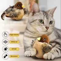 Interactive Cat Toys Flying Bird Cat Toy Flapping Wings Sparrow Toys Vivid Chirping Simulation Bird Interactive Cat Toy 1