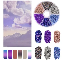 Vibrant Glass Seed Beads Collection for DIY Jewelry and Art Crafts (Purple sky)