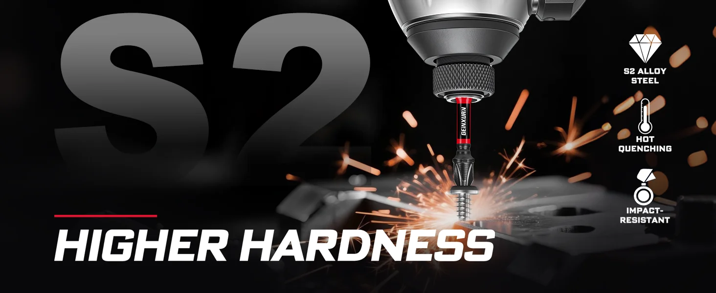 Geinxurn Ultra-Drehmoment-Bit-Set mit SL/PH/TORX/SQ/PZ, Hochharte Multi-Größen-Schraubendreher-Bits, Sechskant-Schlagschrauber-Bits für Schnellarbeiten – Detail 3