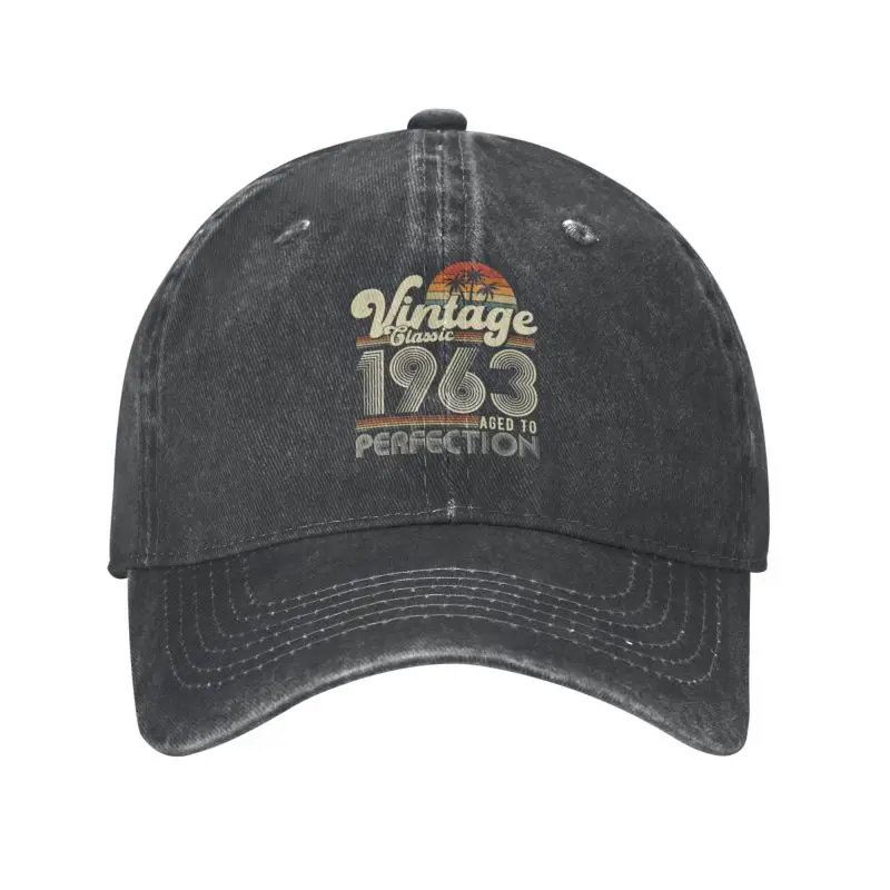 

Unisex Cotton Vintage Born In 1963 60th Baseball Cap Adult 60 Years Old Birthday Gift Adjustable Dad Hat Men Women Sports