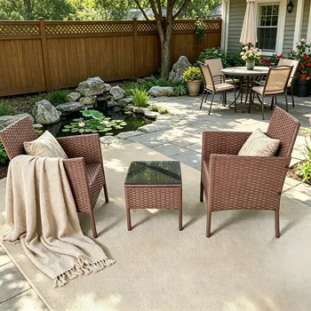 3-Piece Wicker Patio Furniture Set 1