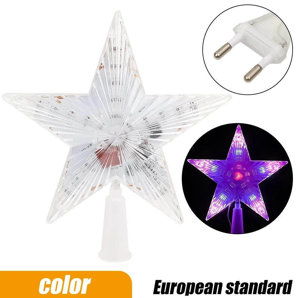 LED Five-Pointed Star Christmas Tree Topper Light - Festive Wedding & Party Decoration Lamp