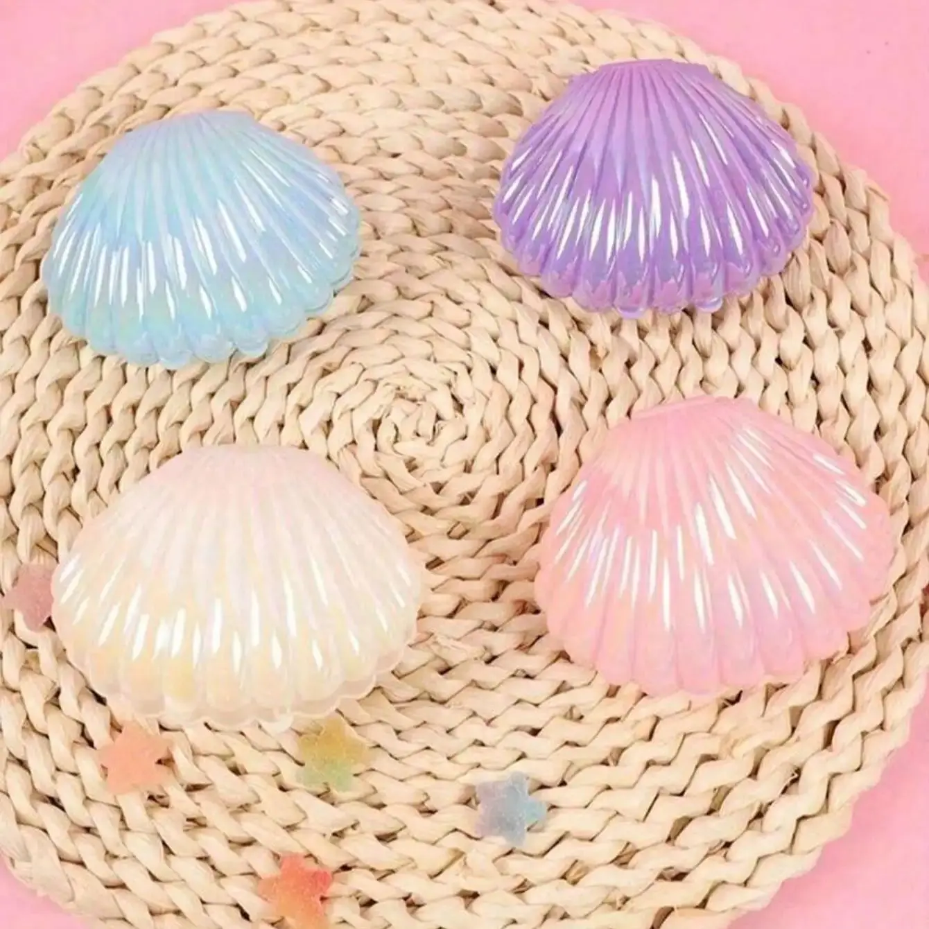4/8PCS Colorful Shell Gift Boxes Mini Jewelry Storage For Wedding Birthday Party Favors Mermaid Theme Decor