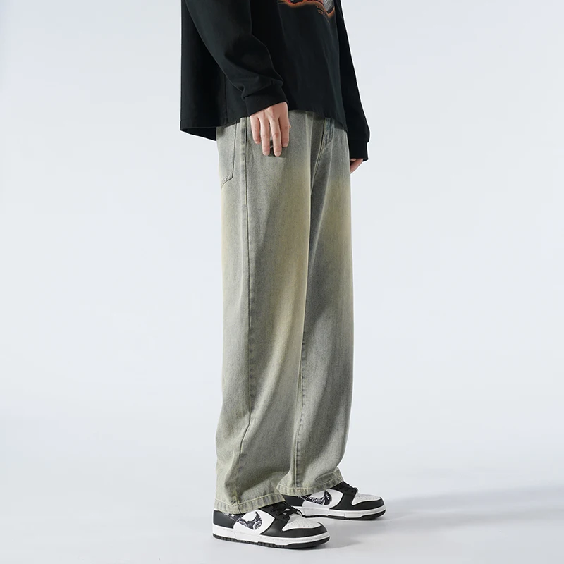 Summer Plus-size Jeans Men's Extended Version 190 Tall And Thickened 115/110cm Casual Super Long Straight Leg Mopping Pants