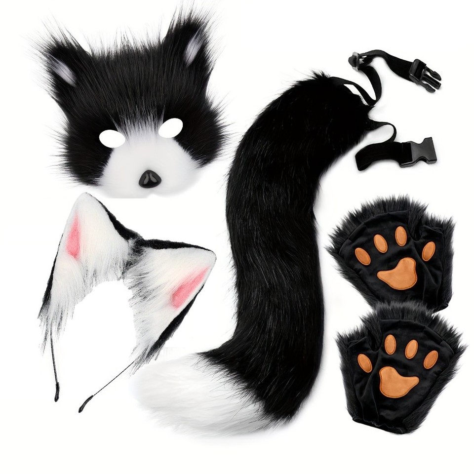 4-piece Cute Fox Role Playing Accessories Set - Great for Halloween and Christmas Masquerades, Halloween Costume