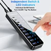 RSHTECH USB C Hub Splitter Individual Touch Switches with 10Gbps USB-A & 2 USB-C Data Ports 7 USB-A 3.0 Ports for Macbook Laptop 5