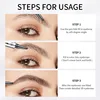 Four-Jaw Ultra-Fine Liquid Eyebrow Pencil 3D Waterproof Tip Tattoo Cosmetic Long Lasting Natural Dark Brown Liquid Eye Brow Pen 3