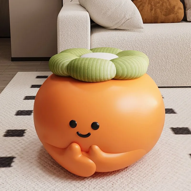 

Creative and cute persimmon shoe-changing stool, floor-standing decorations next to the sofa in the living room, children's stoo