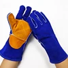 Welding Gloves 14 Inch Long Sleeves Gloves Blue Heat/Fire Resistant Leather For Stick,Mig,Tig, BBQ,Grill,Fireplace,Wood Stove 4