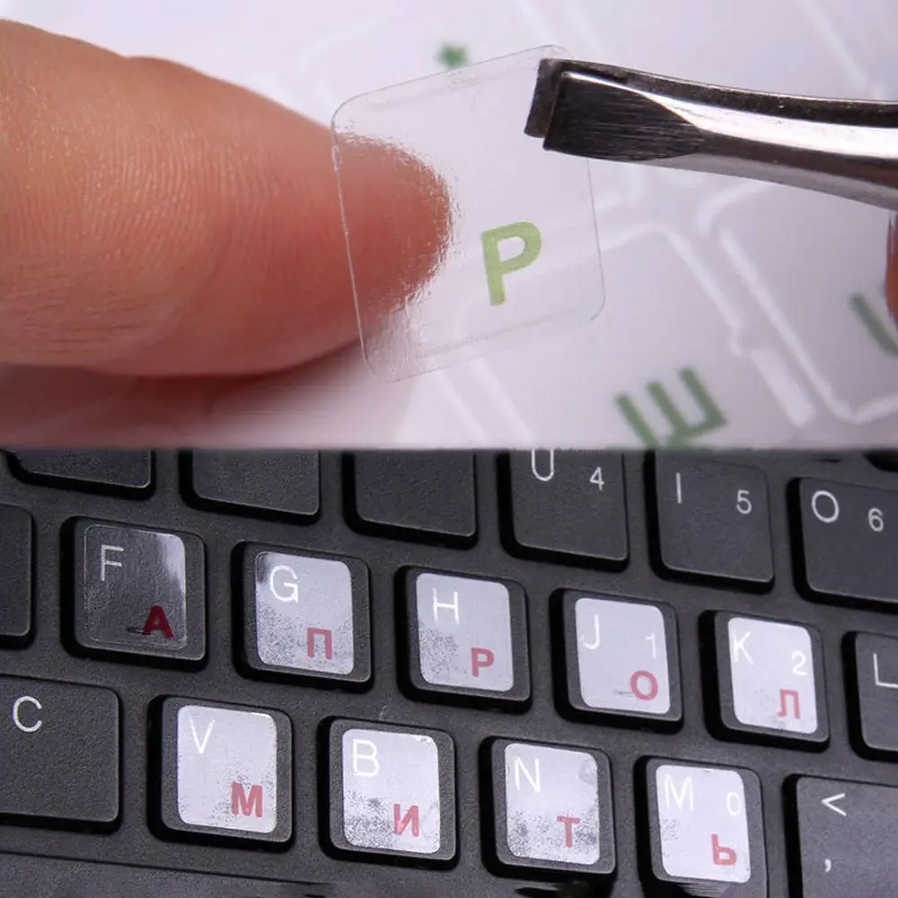 Keyboard Stickers Russian Letters PVC Keyboard Cover