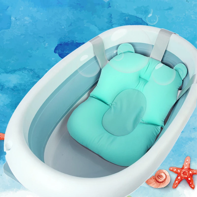 Baby Bath Seat Baby Bath Seat Support Mat Foldable Baby Bath Tub Pad & Chair Newborn Bathtub Pillow Infant Anti-Slip Soft Comfort Body Cushion