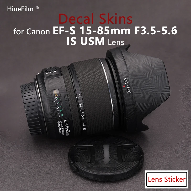 Efs1585 Lens Decal Skin Ef-S15-85 Lens Stickers Per Canon Ef-S 15-85Mm F/3.5-5.6 Is Usm Lens Anti-Scratch Warp Cover Film