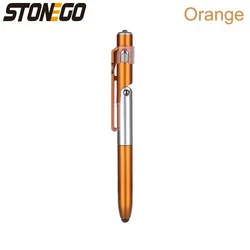 STONEGO Multifunctional 4-in-1 Foldable Pen with Stylus and Flashlight (Orange)