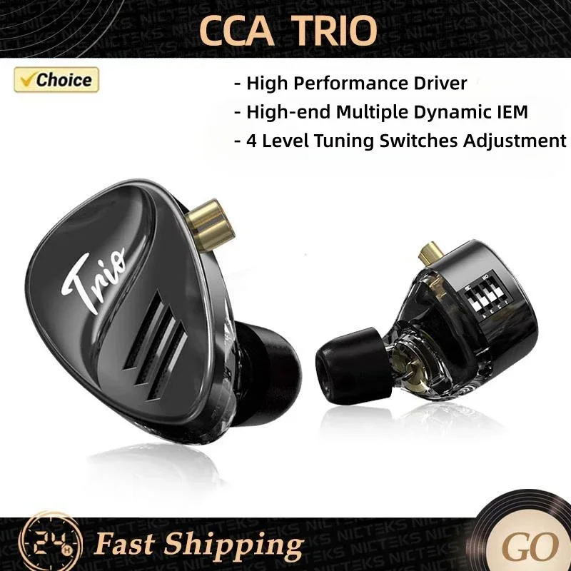 

Hi-Fi наушники CCA Trio, высококлассные настраиваемые проводные наушники, IEM наушники-вкладыши, басовые наушники, гарнитура с регулировкой переключателя, наушники KZ edx pro