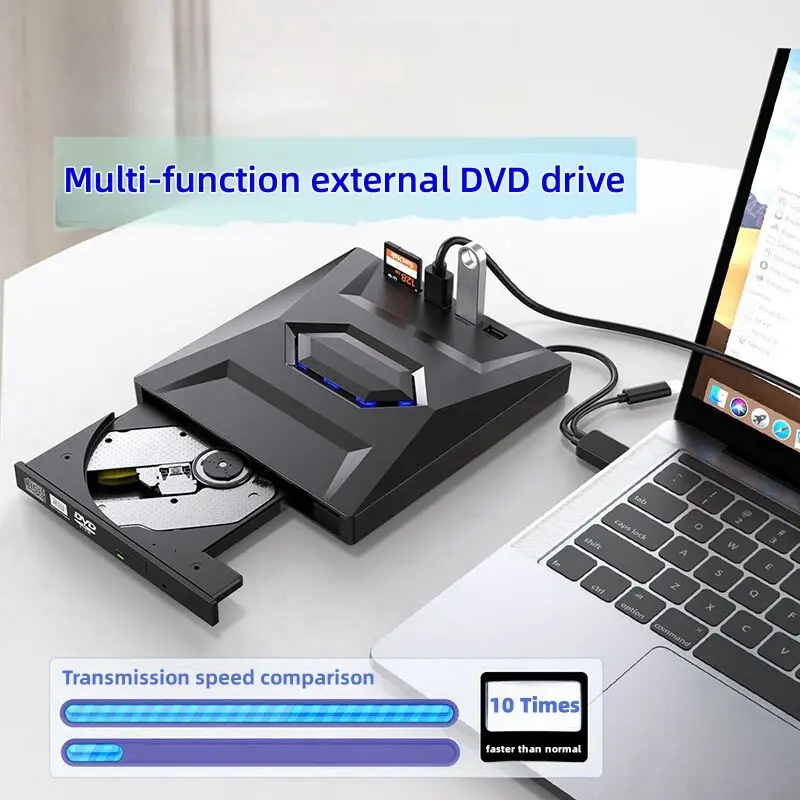 USB 3.0 External Blu-ray Player 7-in-1 Multifunctional CD DVD BD Bluray Burner SD TF Card Reading Function Drive for Laptop PC 2
