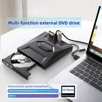 USB 3.0 External Blu-ray Player 7-in-1 Multifunctional CD DVD BD Bluray Burner SD TF Card Reading Function Drive for Laptop PC 2