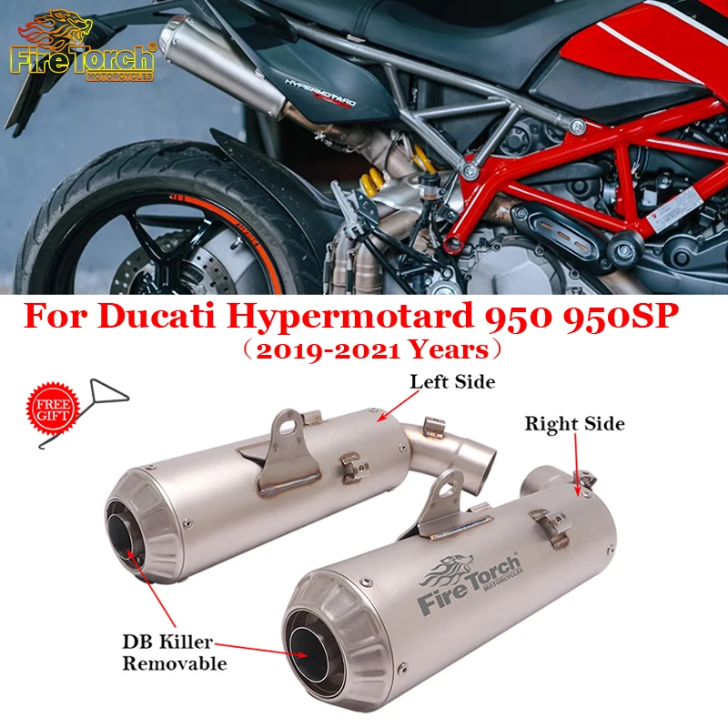 

Slip On For Ducati Hypermotard 950 950SP 2019 2020 2021 Full Motorcycle Exhaust System Modified Left & Right Muffler Link Pipe