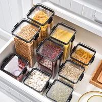 1-4PCS Sealed Jars Kitchen Organizer Grain Storage Boxes Large Capacity Sealed Container Seasoning Jars Set Fresh-keeping Tank 2