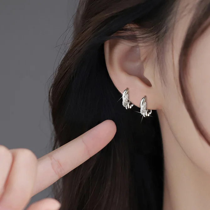 925 Sterling Silver Mobius Circle Zirconia Hoop Earrings for Women Fine ...