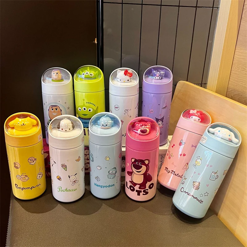 

Kawaii Sanrioed Hello Kitty Thermos Cup Cute Cartoon Kids Stainless Steel Cinnamoroll Kuromi My Melody Insulated Tumbler Gift