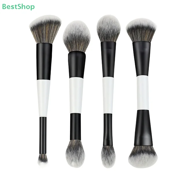 ★★★Double-ended Foundation Brush,Loose Powder, Blush Brush,Highlighter Brush,Beauty Tool,Contour Brush 1