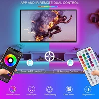 Bande lumineuse Led pour synchronisation de musique, avec contrôle par application, ruban lumineux Flexible pour décoration de fête à domicile, rétro-éclairage TV 3