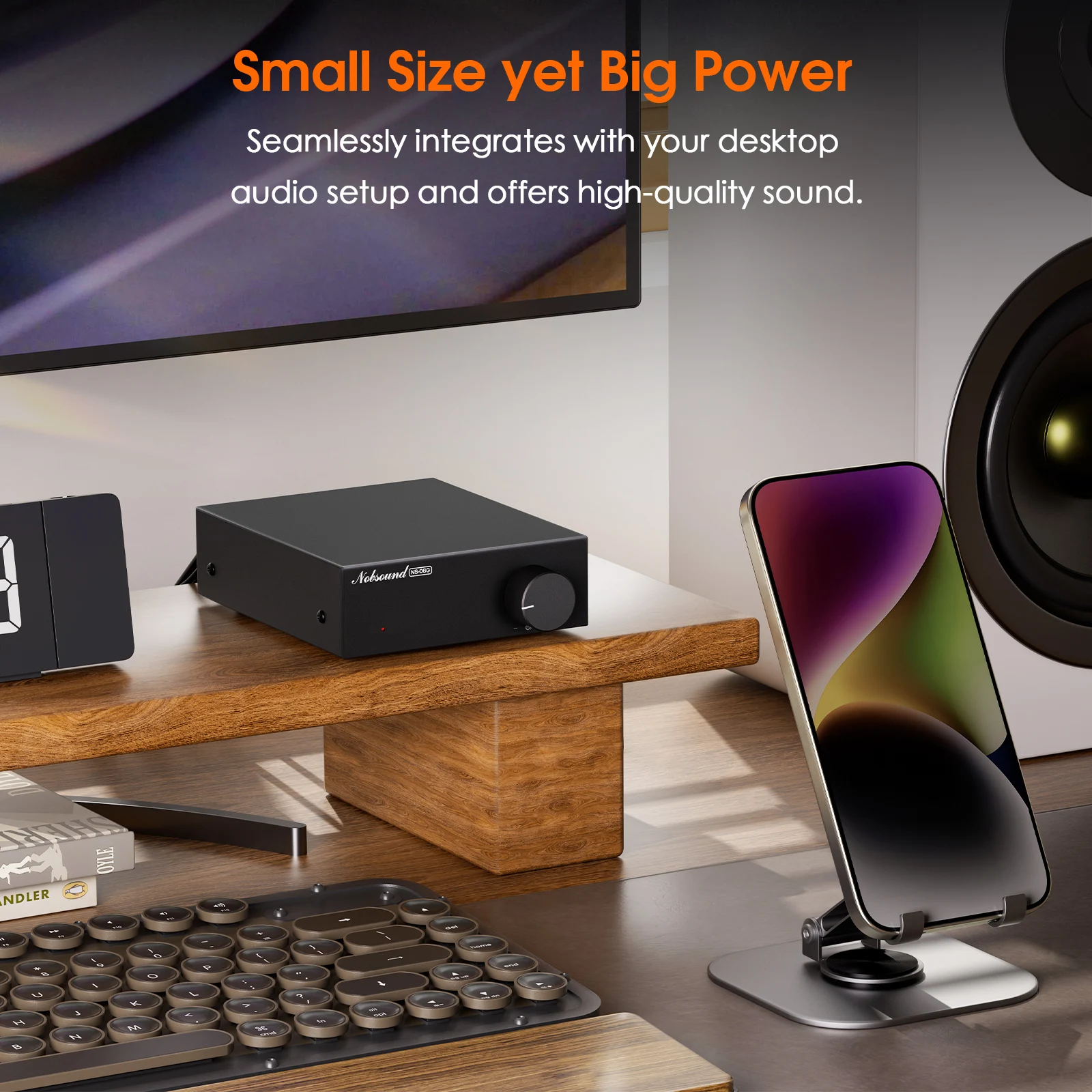 Nobsound NS-06G HiFi TPA3116 디지털 앰프 홈 데스크 파워 앰프 60W×2 전원 어댑터 포함