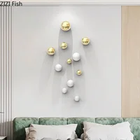 Simplicity Gold-plated Ball Wall Decoration Hanging Ornaments Room Aesthetics Decor Pendants Living Room Wall Background Display 1