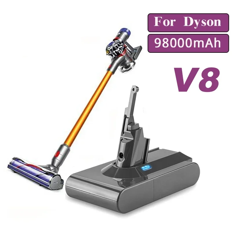 Batteria Di Ricambio Dyson V8 21.6V 98000Mah Per Dyson V8 Aspirapolvere Portatile Senza Cavo Assoluto Batteria Dyson V8