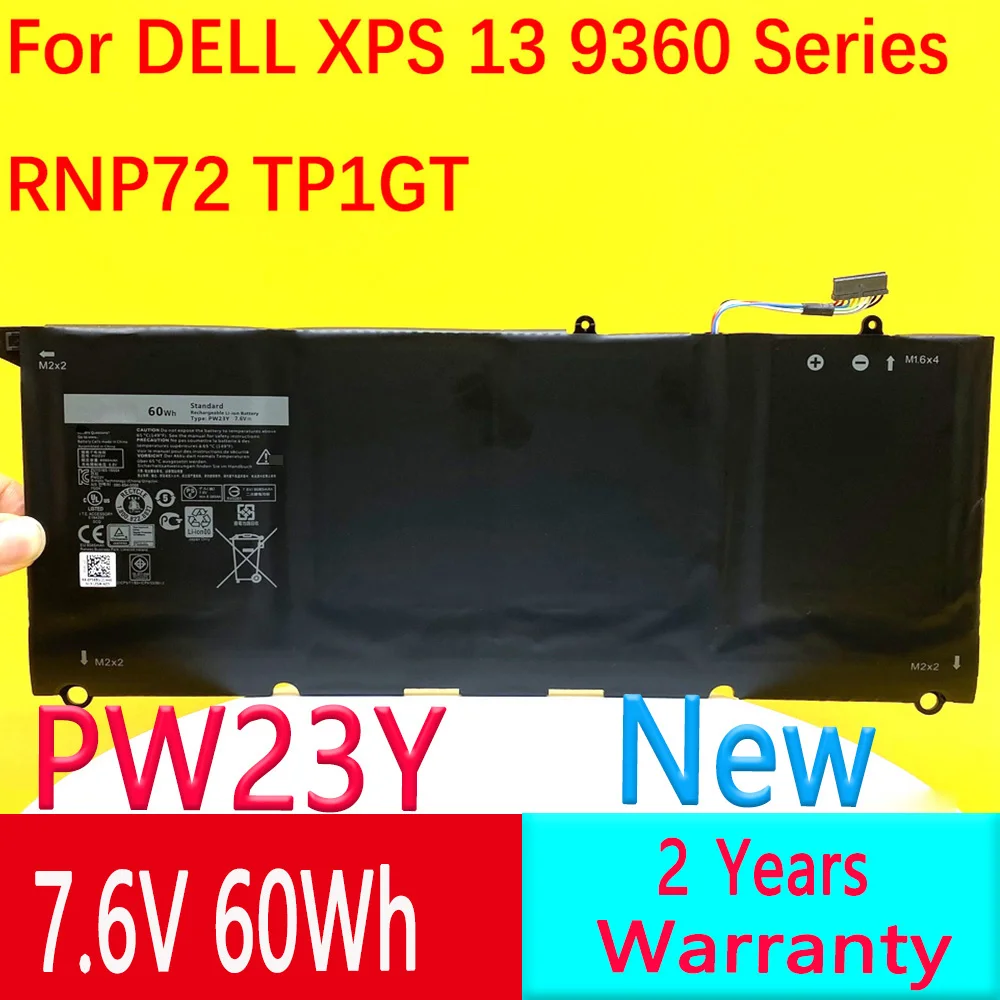 New Pw23y 90v7w Replacement New Laptop Battery For Dell Xps 13 9360 