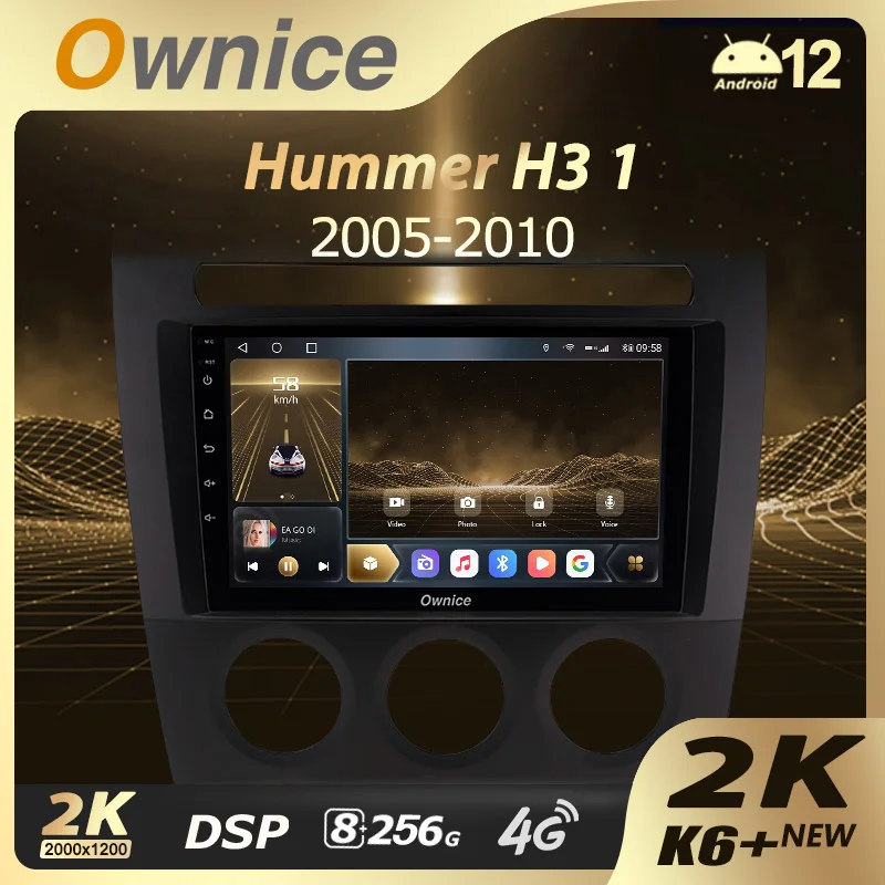 

Автомагнитола Ownice K6 + 2K для Hummer H3 1 2005-2010, мультимедийный видеоплеер, навигация, стерео, GPS, Android 12, 2din, DVD, 8 ГБ + 256 ГБ