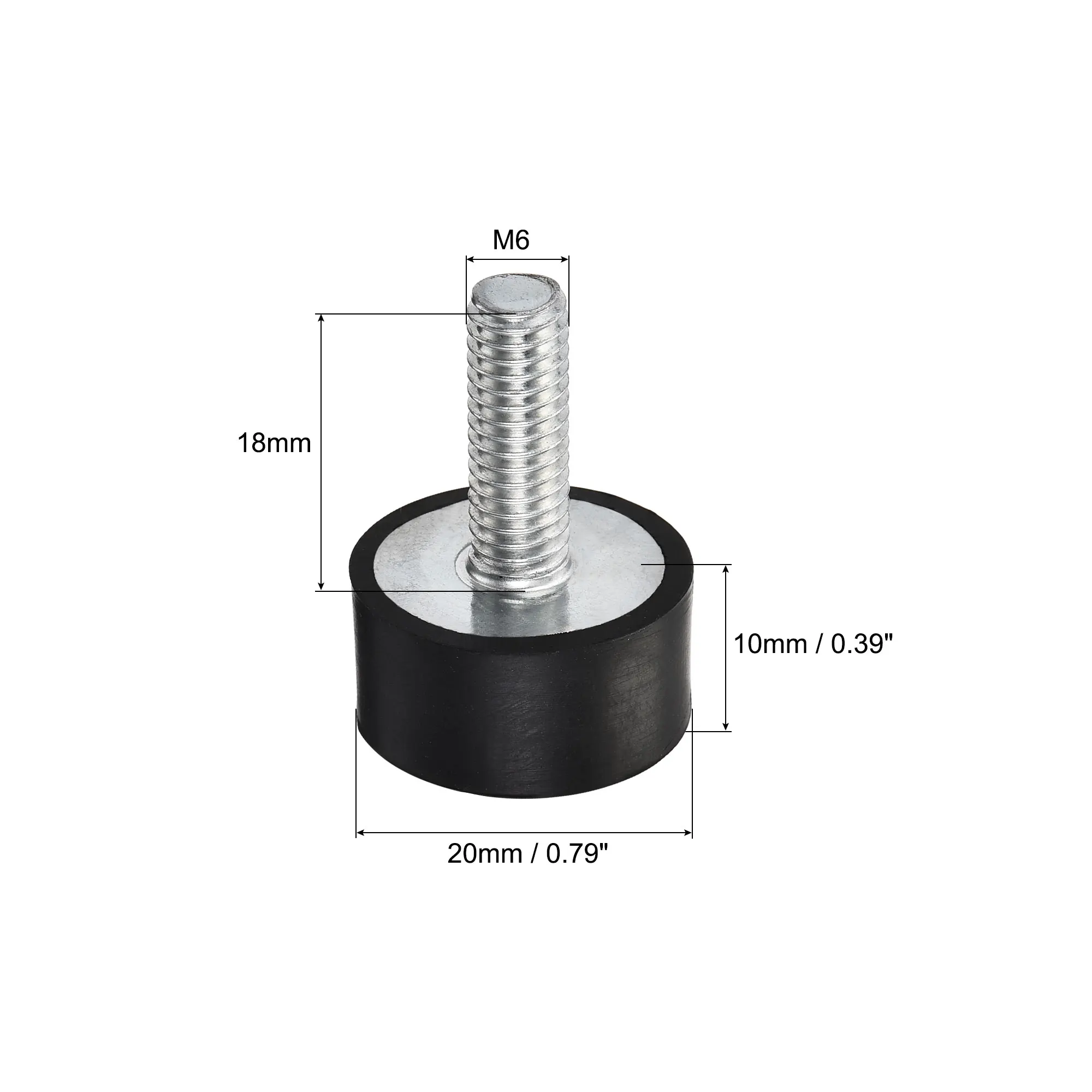 6 stücke M4 M5 M6 Außengewinde Gummi Stoßdämpfer Crash Pad Dämpfer Spule Montieren Isolator Gummi Halterungen Vibration Isolatoren Typ VD – Detail 5