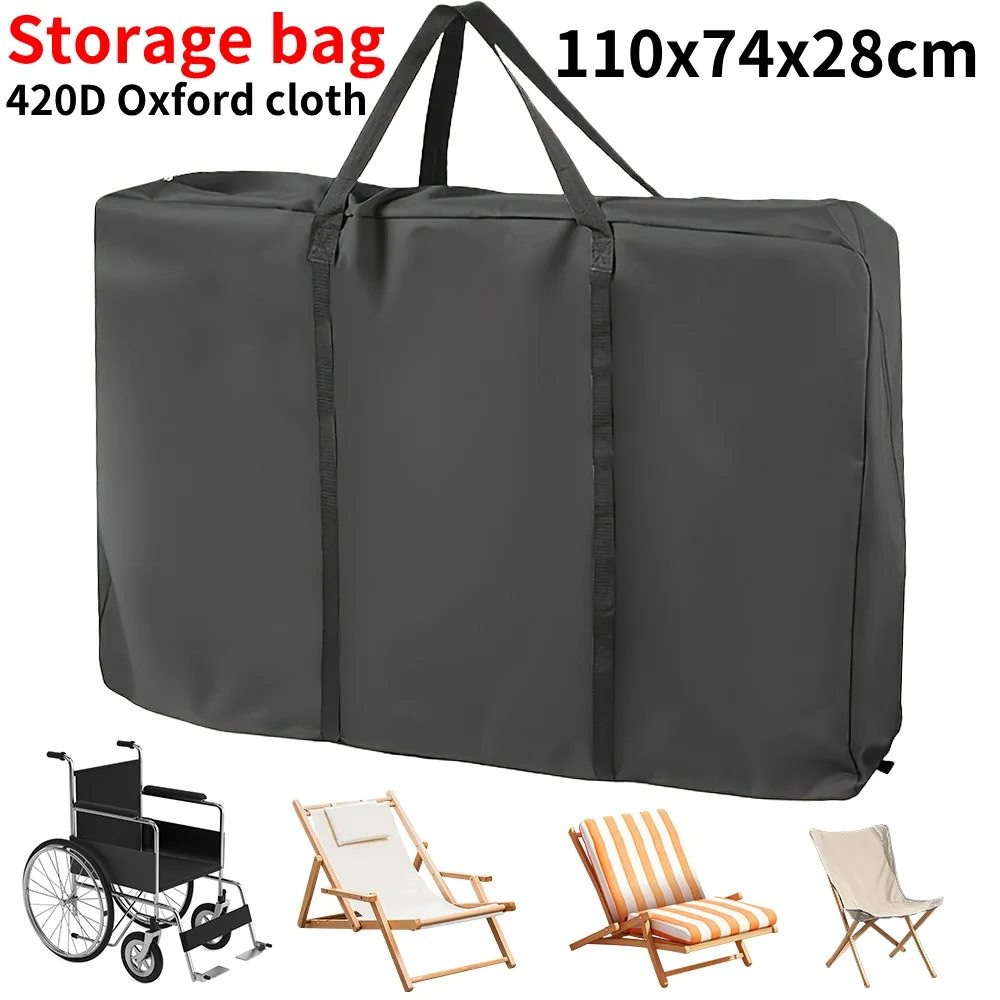 Oxford Cloth Storage Bag Reusable Wheelchair Protective Cover Large Capacity Chair Walker Bag for Beach Chair Camping Table