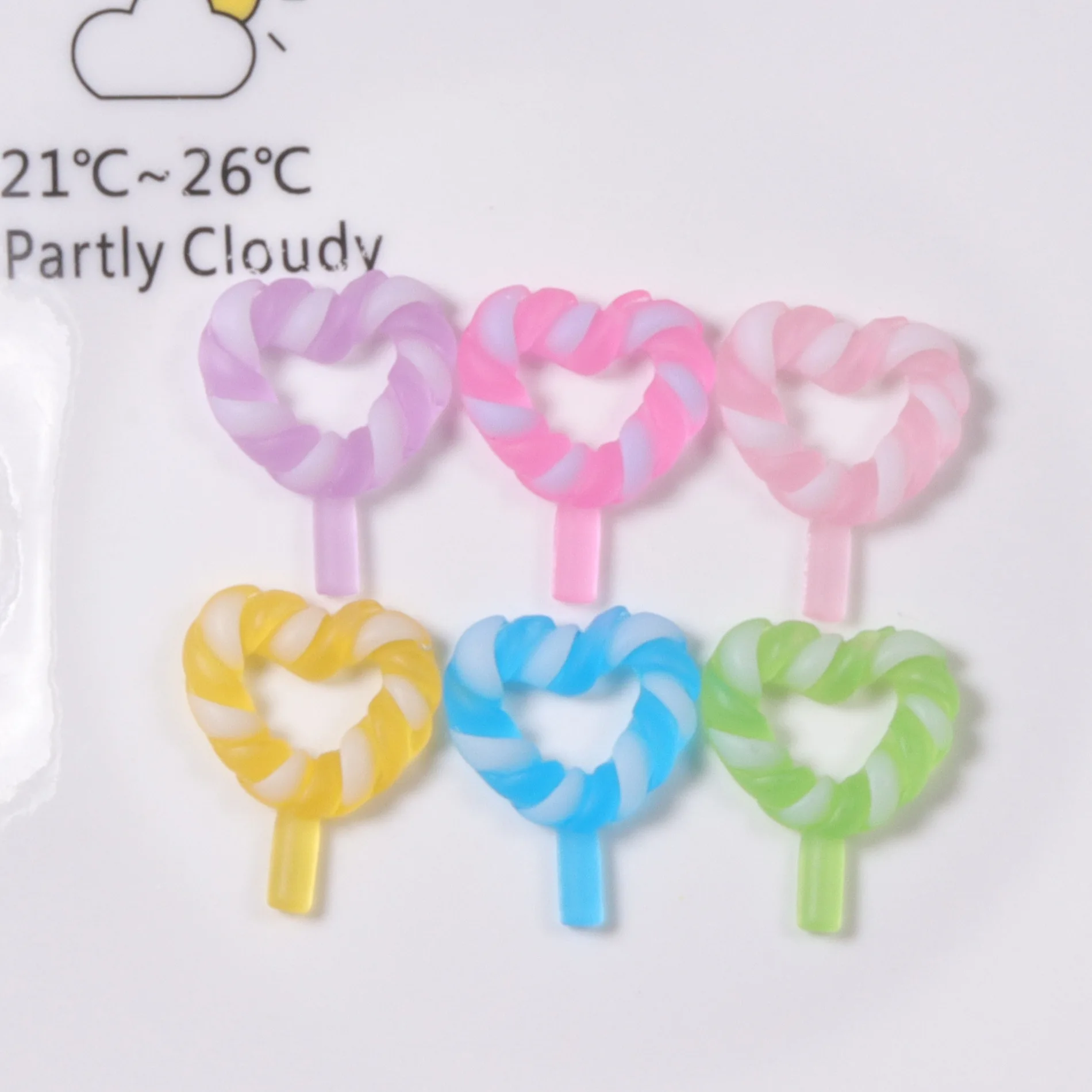 

10Pcs New Cute Rainbow Lolly Candy Bead Resin Cabochon Flatback DIY Jewelry Hairpin Craft Decoration Lollipop Accessories