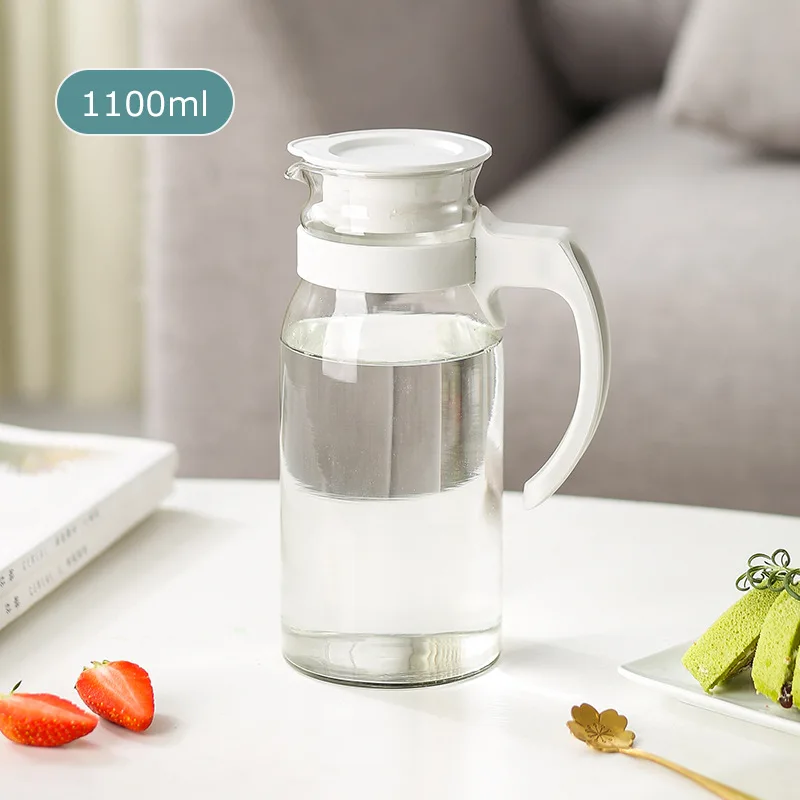 Glass Pitcher with Lid and Handle,50 oz/1500ml Water Jug Refrigerator  Carafe with Bamboo Lid, for Ice Tea, Juice,Hot/Cold Water - AliExpress