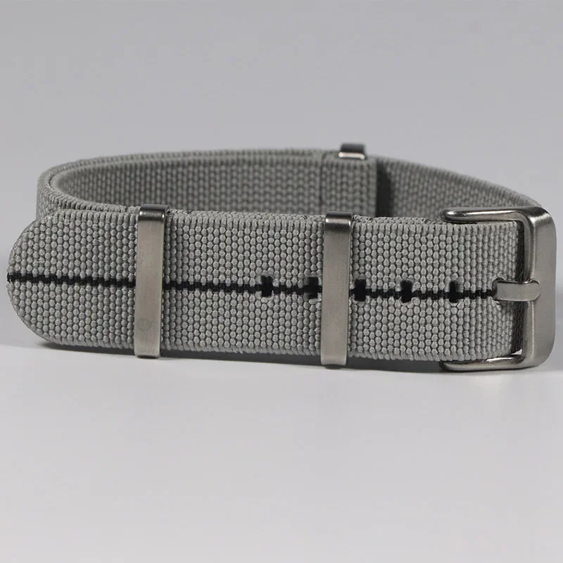Bi-Color French Parachute Nylon Elastic Watch Strap - Military Style Bracelet