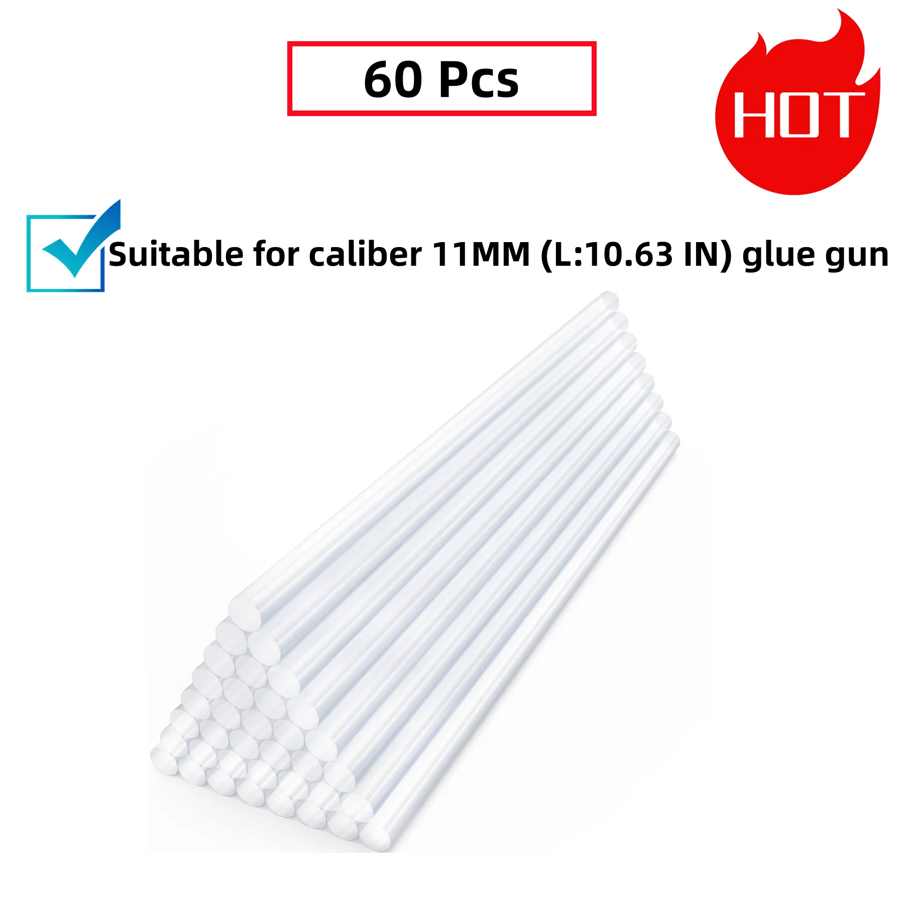 Hot Melt Glue Sticks 60PCS 7MM High Viscosity Transparent High Temperature Resistant Hot Melt Strip