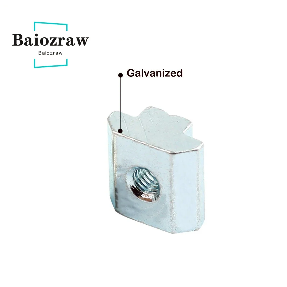 20pcs 50pcs T Sliding Hammer Nut Block Square Nuts M5 Nut Aluminum Profile Slot Zinc Coated Plate Aluminum Accessories EU