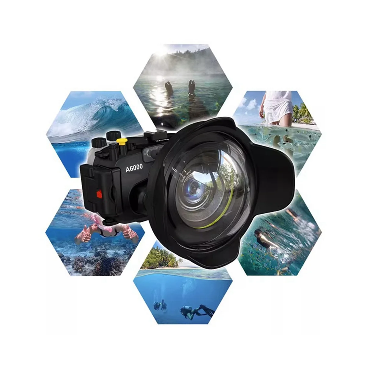

For SLR Camera Wide Angle Dome Port Lens Housing Case,16x14x7.18cm