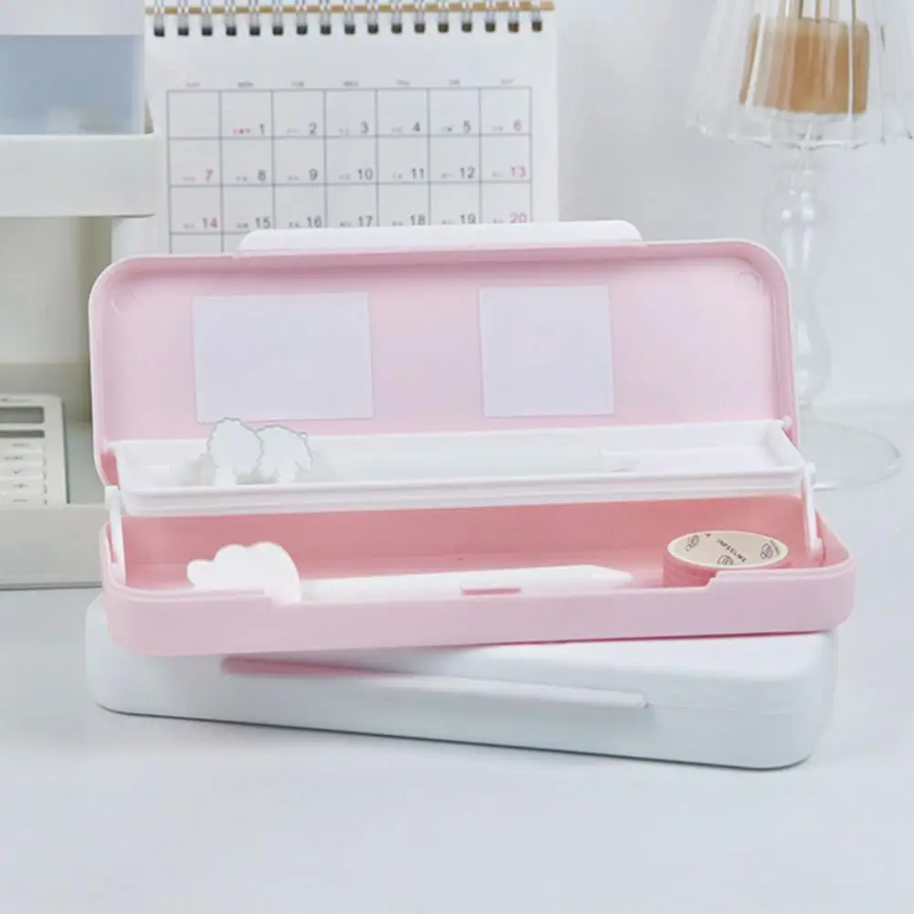 Fashion Pen Case Wear-resistant Fine Workmanship PP Double Layer Convenient Pen Case