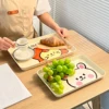 WORTHBUY Multifunctional Storage Tray Reusable Serving Tray Home Restaurant Serving Platter Cute Plastic Tray Kitchen Organizer 2