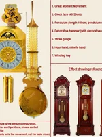 Superior F Type 31 Day Grandfather Clock Mechanical Movement DIY Clockwork Clock Accessories Full Set Winding Upright Metal Cloc 2
