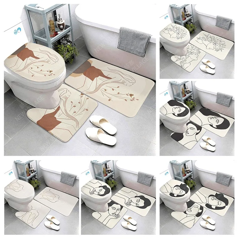Anti-slip Bath Mat Bathroom Small Rug Shower Mat Decorative Absorbent Foot Entrance Bathtub toilet rug Morandi Nordic Modern