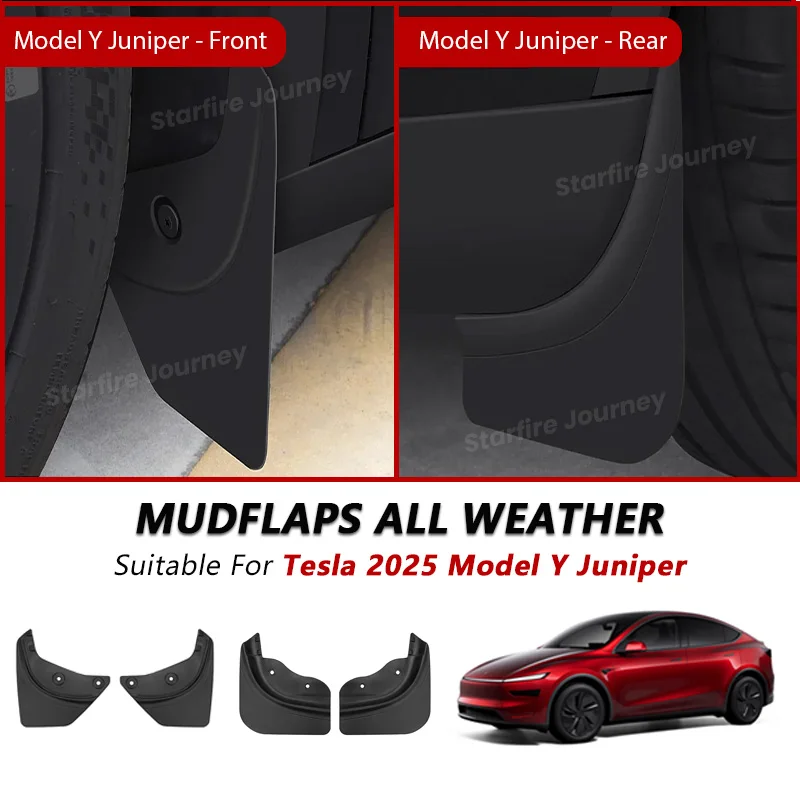 Car Accessories For Tesla Model Y Juniper Soft Mud Flaps TPE Mudguards Fender Anti-Snow Anti-Sand Splash Front Rear Fender Guard Protector